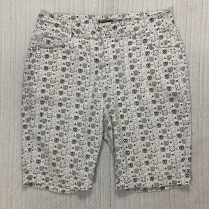 Crest Jeans‎ White Skull Print Shorts Women's Size 15 16